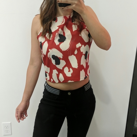 Zara Tops - Zara floral/abstract print cropped top